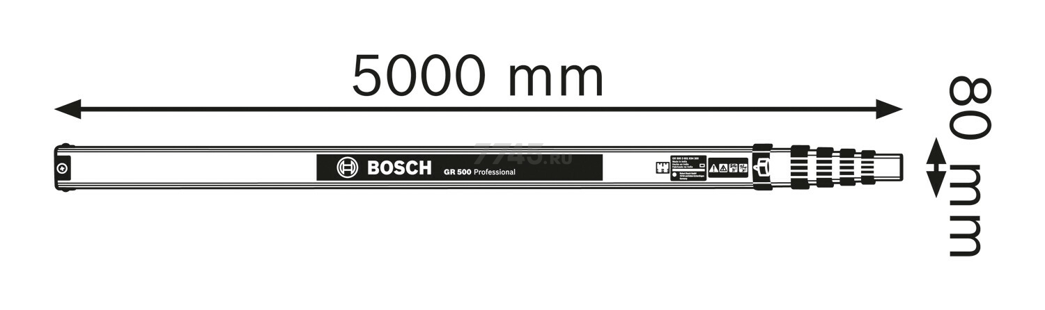 Рейка телескопическая BOSCH GR 500 Professional (0601094300) - Фото 3